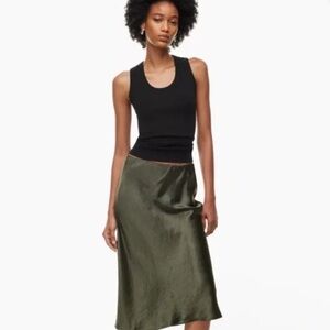 Aritzia Babaton Slip Satin Midi Skirt